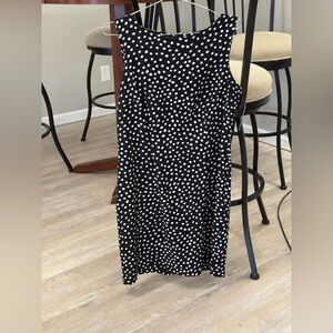 AB Studio Black and White Polka Dot Sleeveless Dress NWT, Pit 20”, L 36, W 17